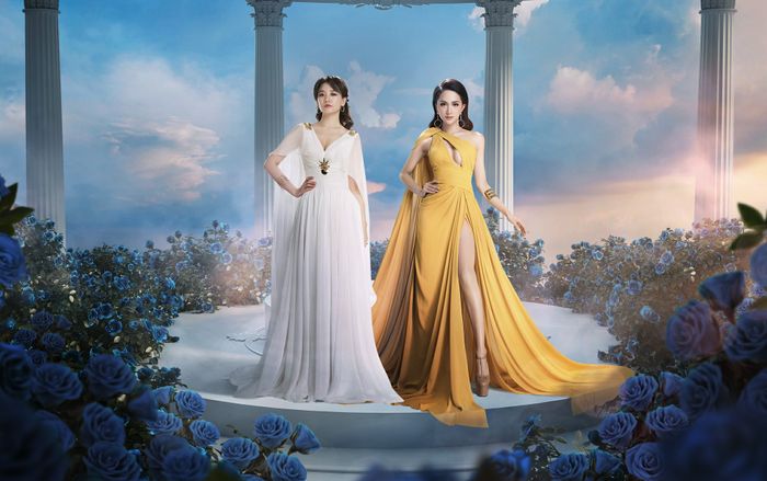 Hari Won - Hương Giang lộng lẫy như nữ thần, đọ dáng trong khu vườn sắc đẹp