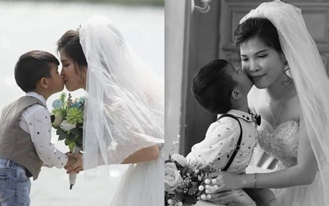 Xúc động câu chuyện ẩn sau bộ ảnh cưới mẹ đơn thân chụp cùng con trai