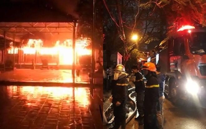 Cháy lớn ở làng đình cổ nghìn năm do thắp hương đầu tháng, hàng chục chiến sĩ PCCC ra sức dập lửa