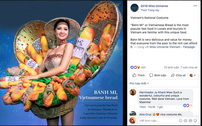 Trước thềm phần thi National Costume, 'Bánh Mì' lọt top 4 thiết kế được chú ý nhưng lại viết sai tên thành 'Bahn Mi'