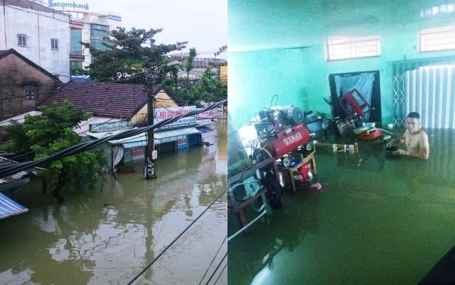 Một ngày sau trận mưa dữ, người dân Quảng Nam phải vật lộn trong cơn lũ cao hơn 1m