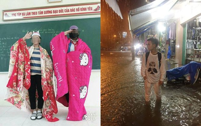 1.001 nỗi khổ thời tiết gieo cho sinh viên: Teen Hà Nội cuốn chăn đi học, sinh viên Đà Nẵng vật vã vì mưa ngập nửa phòng trọ