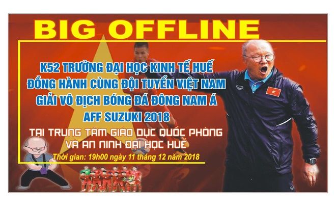 Trường Đại học Kinh tế Huế tổ chức big offline theo dõi trận đấu cực hoành tráng cho sinh viên