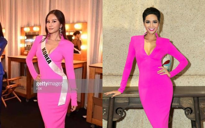 Việt Nam có tính thảo thơm, hết Minh Tú lại đến H'Hen Niê cho đối thủ mượn váy