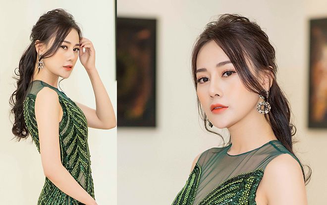 Phương Oanh - Quỳnh búp bê khoe đường cong chữ S trong đầm xanh ngọc lục bảo