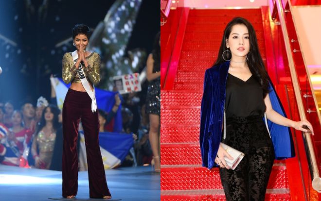 Cùng một kiểu quần nhung nhưng H'Hen Niê lọt vào top 5 Miss Universe 2018 còn Chi Pu thì trông già hẳn