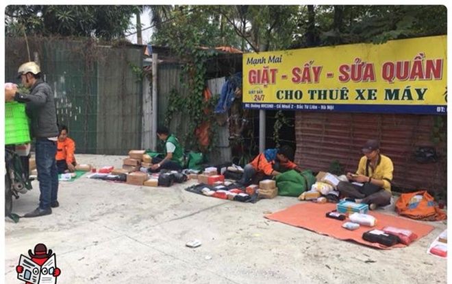 Shipper dễ thương 'nhất quả đất': trải bạt như bán hàng rong, chầu chực đợi học sinh tan trường để giao hàng