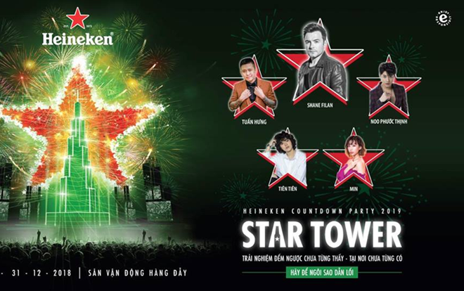 Noo Phước Thịnh, Tuấn Hưng, Min hội ngộ cùng Shane Filan hứa hẹn thổi bùng khán giả Thủ đô tại sự kiện countdown ở SVĐ Hàng Đẫy