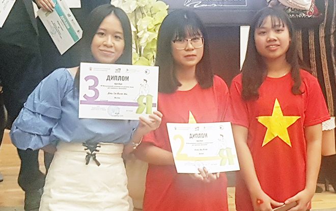 Học sinh Việt đoạt 2 huy chương tại Olympic tiếng Nga quốc tế lần thứ 16