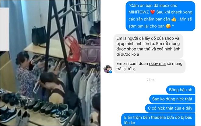 Cô gái xinh đẹp van xin chủ shop tha thứ vì trót lấy trộm túi Celine hàng hiệu