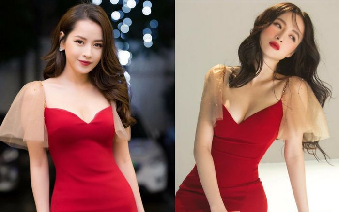 Cùng một bộ váy, nếu Chi Pu ngọt ngào như kẹo thì Angela Phương Trinh lại nóng bỏng hơn cả