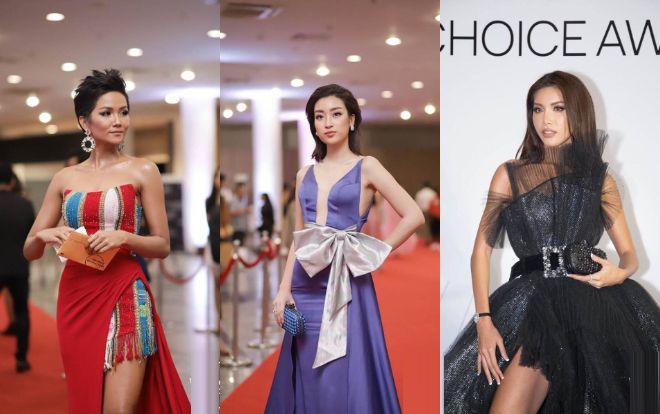 H'Hen Niê mặc váy một mất một còn, Đỗ Mỹ Linh ham hố 'chặt chém' trên thảm đỏ