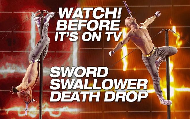 America's Got Talent: 'Giở trò' nuốt kiếm, Quán quân 'Tìm kiếm tài năng Nga' suýt chết!