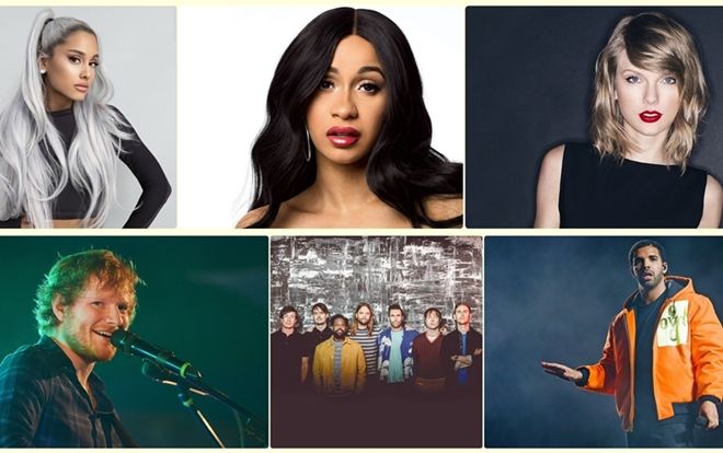 Top nghệ sĩ có lượng stream nhiều nhất năm 2018: Taylor Swift ngậm ngùi hạng 12