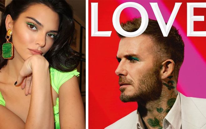 David Beckham 'bắt chước' Kendall Jenner makeup tông xanh neon lạ lẫm