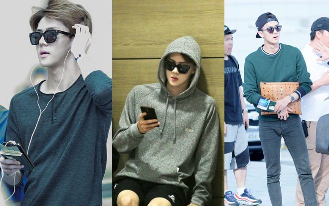 Em út ngày nào nay đã lớn, thời trang sân bay lịch lãm của Sehun (EXO) làm fan ná thở