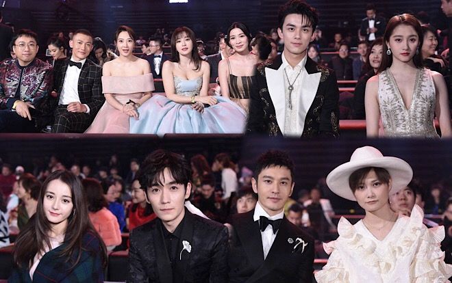 Khoảnh khắc bỗng đẹp đôi của Địch Lệ Nhiệt Ba - Chu Nhất Long, Ngô Lỗi - Quan Hiểu Đồng tại 'Đêm hội Weibo 2018'