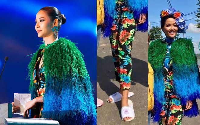 Cùng một bộ cánh nhưng hai số phận: H'Hen Niê 'lép vế' so với Hoàng Thùy khi đứng trên đường 'quái dị'