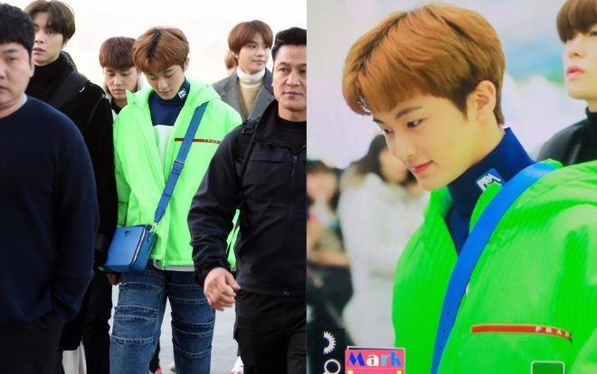 Mark (NCT) ăn mặc xanh lét như bút dạ quang ra sân bay làm ai cũng phải bật cười