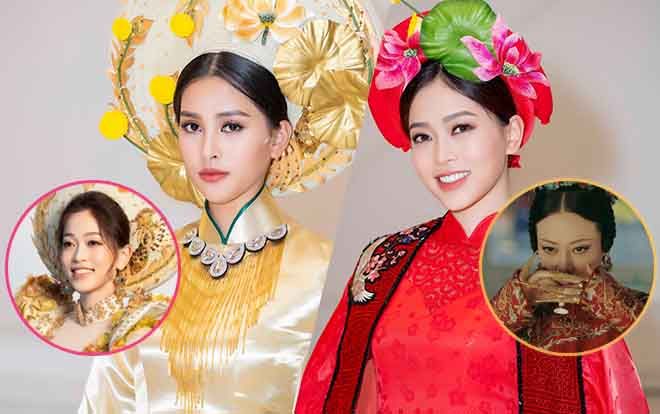 Hoa hậu Tiểu Vy 'mượn' quốc phục của Phương Nga, Á hậu 'Na Na' đòi làm Cao quý phi?