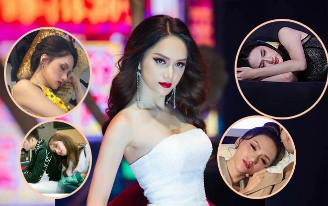 'Soi' khoảnh khắc ngủ gật của Hoa hậu Hương Giang: Đẹp không góc chết!