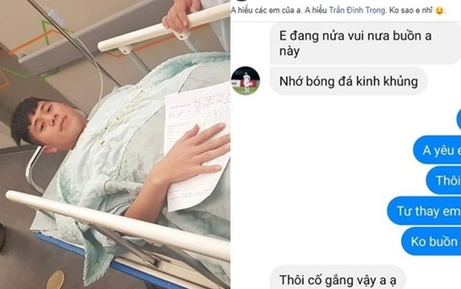 Hé lộ đoạn chat của Đình Trọng và bạn thân khiến người hâm mộ buồn mà bật khóc thay Trọng 'ỉn'
