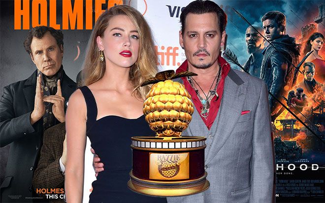 Mỹ nhân 'Aquaman' cùng chồng cũ Johnny Depp bị đề cử Mâm Xôi Vàng 2019, không thể thiếu thảm họa Holmes & Watson và Robin Hood
