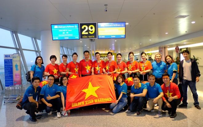 Hàng trăm cổ động viên sang Dubai tiếp lửa cho đội tuyển Việt Nam hạ Nhật Bản ở Tứ kết Asian Cup