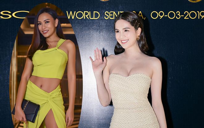 Ngọc Trinh, Diệu Huyền mặc váy ngắn cắt xẻ táo bạo khoe triệt để hình thể