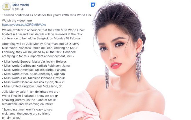 Thái Lan đăng cai Miss World 2019, miền đất hứa của các đại diện Việt Nam
