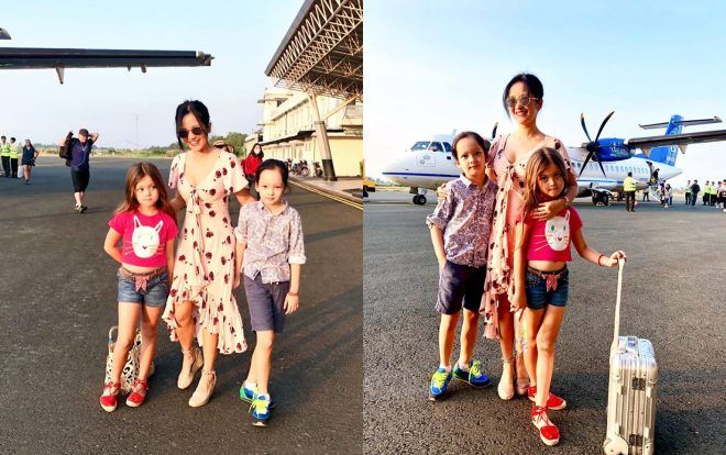 Hồng Nhung lần đầu tiên đưa 2 con đi lưu diễn dịp Tết ở Rạch Giá