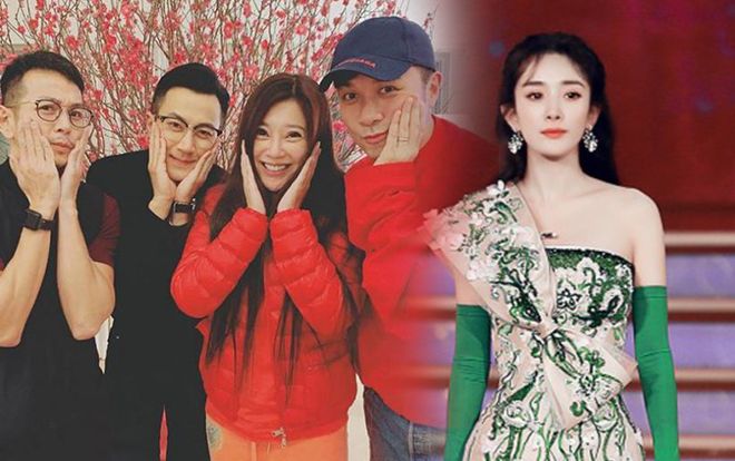 Trong lúc Dương Mịch làm vedette trong Gala mừng xuân đài Bắc Kinh, Lưu Khải Uy tươi cười đón Tết ở Hongkong với con gái và đồng nghiệp