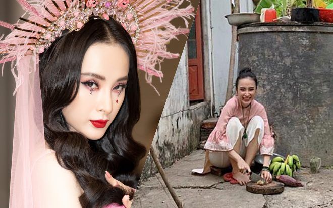 Rũ bỏ hình ảnh kiêu sa quý phái, Angela Phương Trinh cũng có lúc 'tảo tần' thế này ở quê nhà!