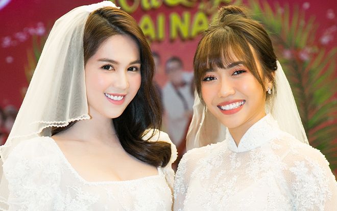 Ngọc Trinh - Diệu Nhi cùng diện váy cưới, thông báo hết ế và sẵn sàng 'Vu quy đại náo'
