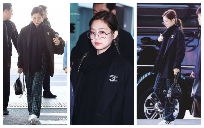 Mặc nguyên cây Chanel ra sân bay, Jennie bị cư dân mạng chê 'già như trái cà'