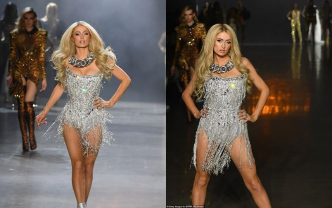 'Gái già' bốc lửa Paris Hilton trở thành tâm điểm khi catwalk tại New York Fashion Week