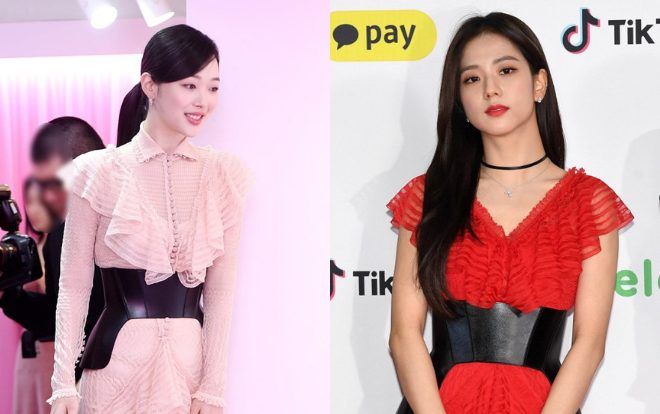 Sulli và Jisoo (Black pink) diện cùng một chiếc váy, ai mặc đẹp hơn ai?