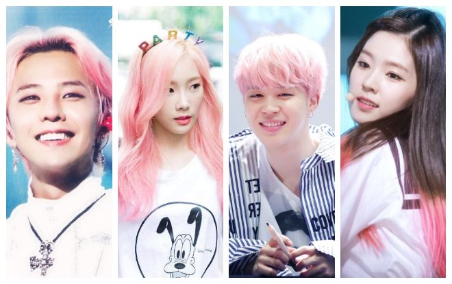 Những thần tượng Hàn Quốc xinh lung linh với màu tóc nhuộm hồng