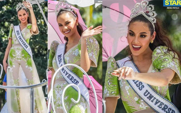 Xinh đẹp là thế mà Catriona Gray bị dìm dáng 'chết người' vì bộ suit màu xanh khó hiểu