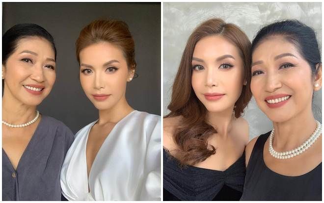 Minh Tú khoe mẹ sang trọng, quí phái trẻ hơn nhiều so với tuổi thật