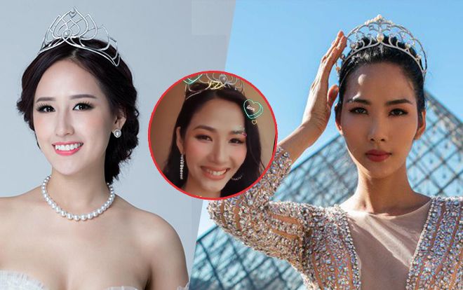 Đây là phản ứng của Mai Phương Thúy khi Hoàng Thùy bất ngờ mượn vương miện đội cầu may!