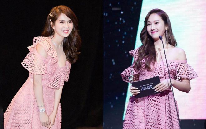 Mặc đồ giống 'mợ chảnh', Ngọc Trinh vẫn chiếm phần hơn nhờ sự khôn khéo