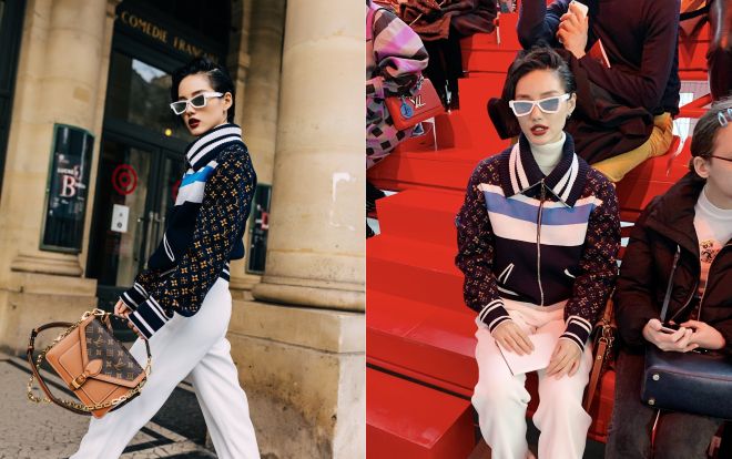 Không đến chụp ảnh check-in như lần trước nữa, Khánh Linh The Face giờ đã ngồi hàng ghế đầu, sang chảnh xem show