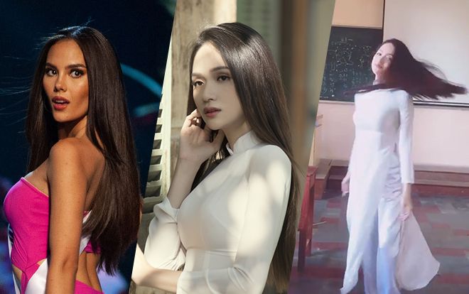 Diện áo dài, Hương Giang thử catwalk xoay 360 độ 'slow motion' và cái kết siêu đáng yêu!