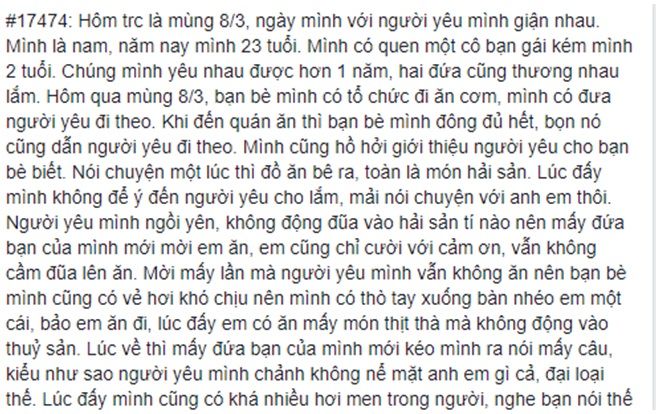 Cô gái bị người yêu chửi mắng, tát sấp mặt chỉ vì không ăn được hải sản