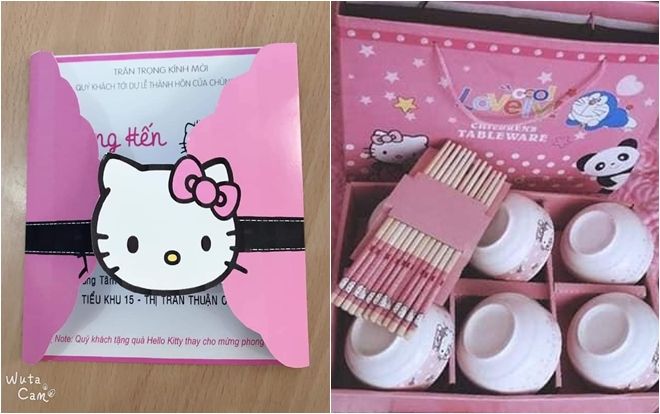 Cô gái cuồng Kitty: Thiệp cưới in hình Kitty hồng còn ‘lầy lội’ mong quý khách tặng quà Hello Kitty thay cho mừng phong bì
