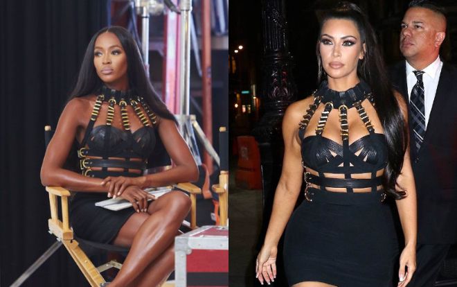 Vô số lần Kim Kardashian bị 'bắt quả tang' copy style của báo đen Naomi Campbell