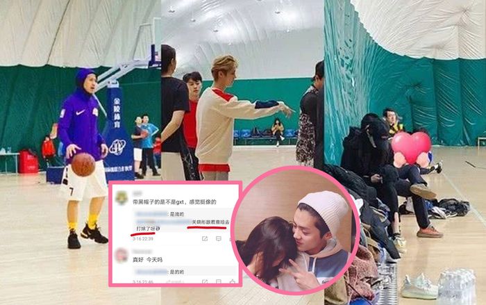 Hơn 1 năm rưỡi công khai yêu nhau, Quan Hiểu Đồng ngọt ngào khi chờ đợi bạn trai Lộc Hàm chơi bóng rổ cùng với Đặng Siêu