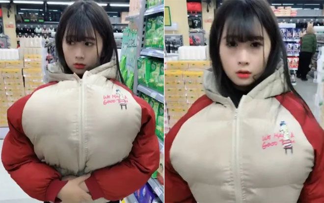 Tưởng gái xinh trộm đồ khi xuất hiện với vòng 1 quá khủng, sự thật phía sau khiến nhiều người ngã ngửa