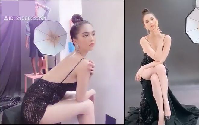 Lộ clip Ngọc Trinh pose dáng điên đảo ở hậu trường, ngầm khoe 'hàng xịn' không photoshop